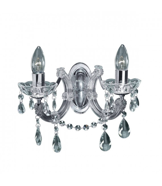 Applique murale Marie Therese Cristal de verre Chrome 2 ampoules 20cm