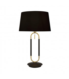 Lampe de table Jazz Plastique,velours,acier doux Noir,laiton satiné,Noir 1 ampoule 47cm