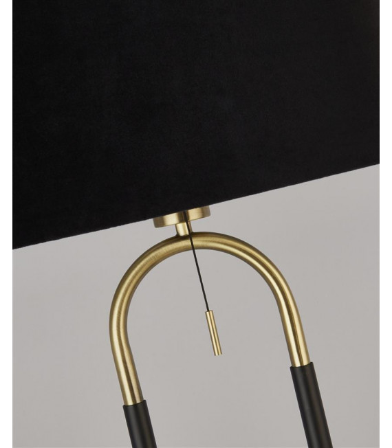 Table lamp Jazz Plastic, velvet, mild steel Black, satin brass, Black 1 bulb 47cm