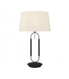 Jazz-Tischlampe Kunststoff, Samt, Baustahl Satinsilber, Weiß, Schwarz 1 Glühbirne 47cm