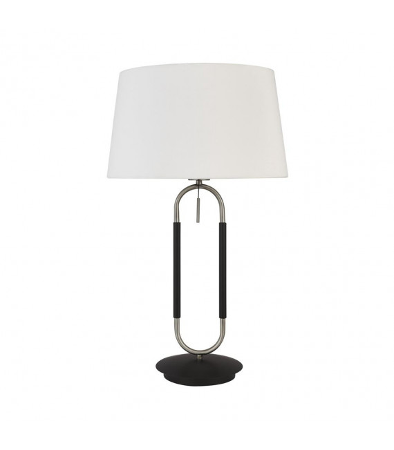 Jazz-Tischlampe Kunststoff, Samt, Baustahl Satinsilber, Weiß, Schwarz 1 Glühbirne 47cm