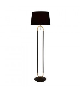 Lámpara de pie Jazz Plástico, terciopelo, acero dulce Negro, latón satinado, Negro 1 bombilla 139,5 cm