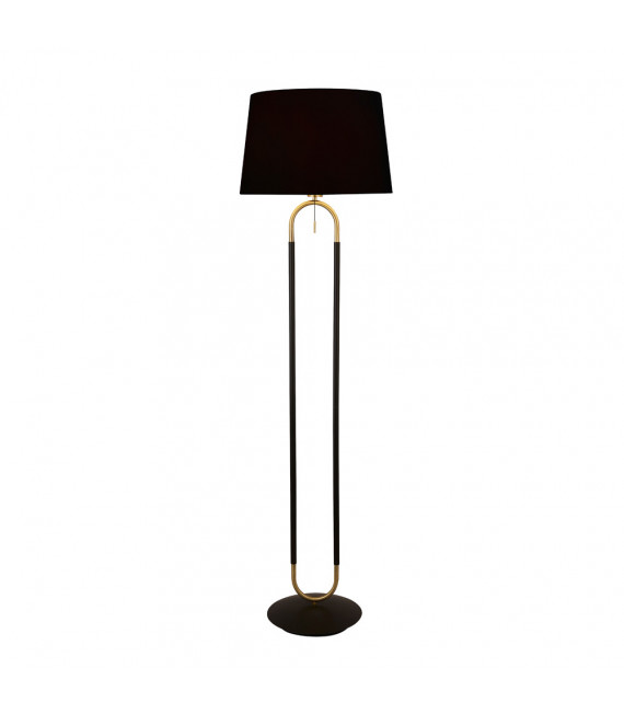 Floor lamp Jazz Plastic, velvet, mild steel Black, satin brass, Black 1 bulb 139.5cm