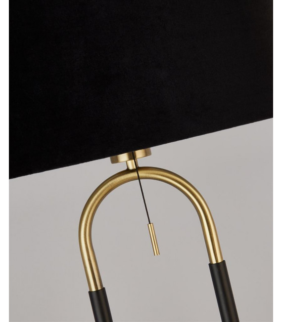 Lámpara de pie Jazz Plástico, terciopelo, acero dulce Negro, latón satinado, Negro 1 bombilla 139,5 cm