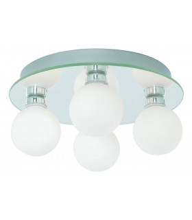 Plafoniera Global Vetro opalino Cromo 4 lampadine 11cm