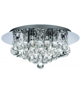 Plafoniera Design Bagno Cristallo Cromo 4 lampadine 17,5cm