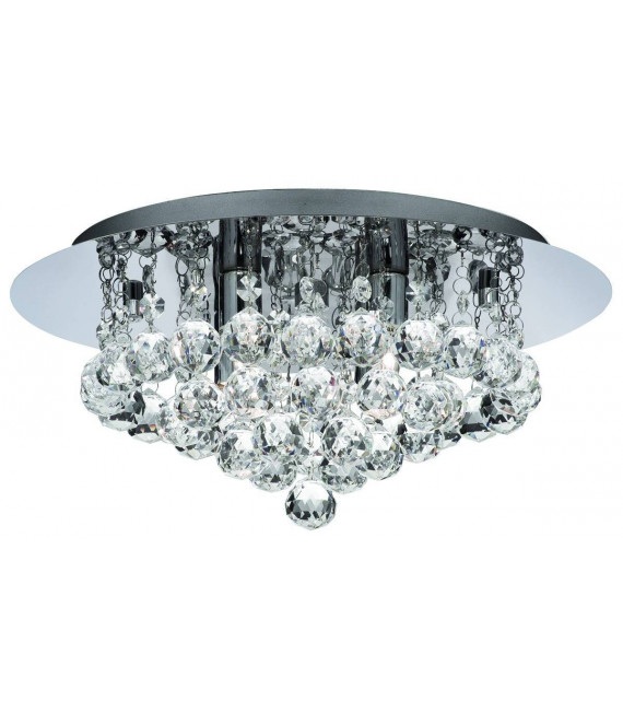 Plafón Diseño Baño Cristal Cromo 4 bombillas 17,5cm
