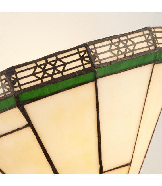 Wall light New York 1 bulb Tiffany glass, steel Black, green, Pearly