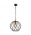 Suspension Finesse Acier doux Noir mat 1 ampoule 33cm