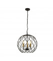 Suspension Finesse Acier doux Noir mat 3 ampoules 41cm