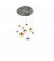 Planets pendant Mild steel Chrome 9 bulbs 153cm