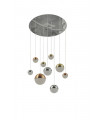 Planets pendant Mild steel Chrome 9 bulbs 153cm