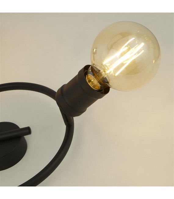 Plafoniera Dance 3 lampadine Acciaio dolce Nero,sabBlack