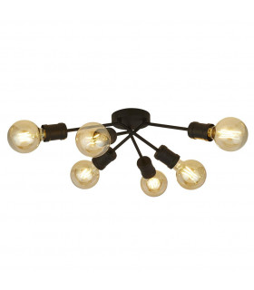 Dance 6-light ceiling light Mild steel Black