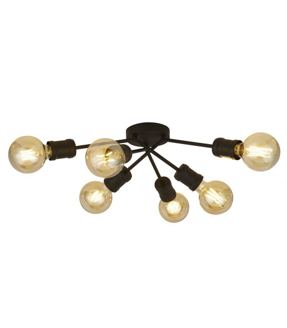 Plafoniera Dance a 6 luci Acciaio dolce Nero