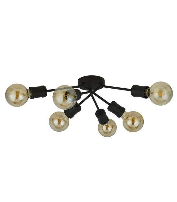 Plafonnier Dance 6 ampoules Acier doux Noir