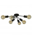 Plafonnier Dance 6 ampoules Acier doux Noir