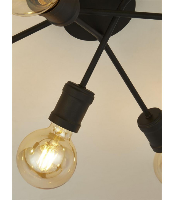 Dance 6-light ceiling light Mild steel Black