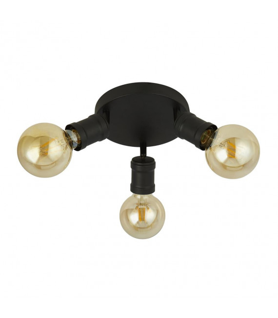 Plafonnier Spot Dance 3 ampoules Acier doux Noir,sabNoir