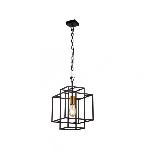 Suspension Crate Acier doux Noir mat 1 ampoule 76,5cm