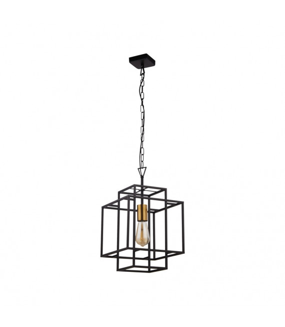 Lampada a sospensione Crate Acciaio dolce Nero opaco 1 lampadina 76,5 cm
