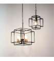 Crate pendant light Mild steel Matte black 4 bulbs 86cm