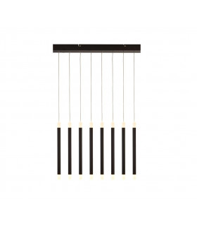 Bacchette Plafoniera a LED integrata a 8 luci Acrilico, acciaio dolce nero opaco, gelo