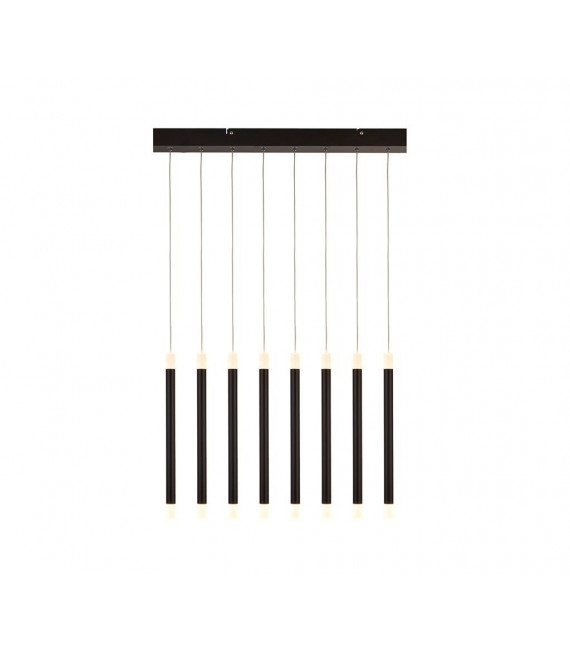 Wands Lámpara de techo LED integrada de 8 luces Acrílico, Acero templado Negro mate, Escarcha