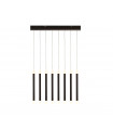 Plafonnier LED intégré Wands 8 ampoules Acrylique,acier doux Noir mat,givré
