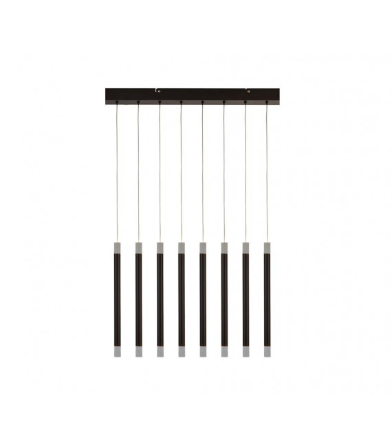 Plafonnier LED intégré Wands 8 ampoules Acrylique,acier doux Noir mat,givré