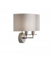 Knightsbridge 2-Light 26cm Mild Steel Satin Silver Lamp with Shade