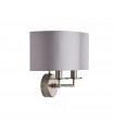 Lampe avec abat jour Knightsbridge Acier doux Argent satiné 2 ampoules 26cm
