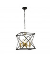 Hexa pendant Mild steel Black 4 bulbs 34.5cm