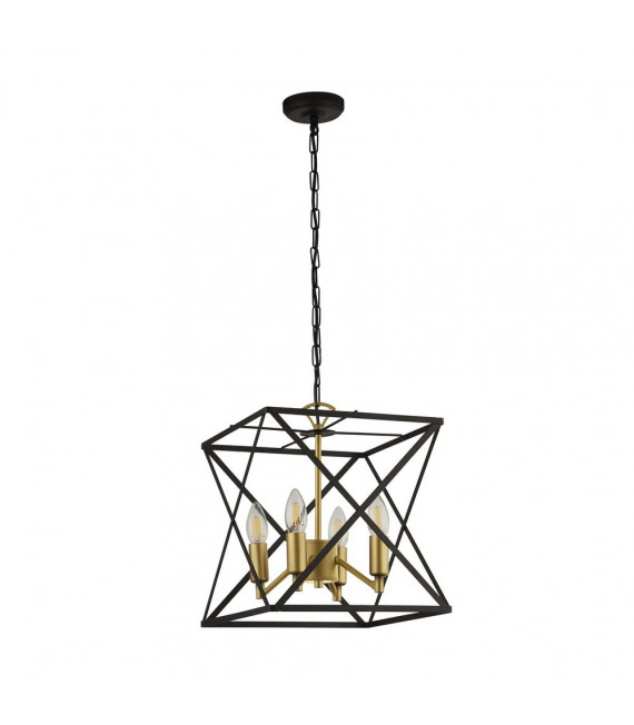 Hexa-Anhänger Stahl Schwarz 4-flammig 34,5cm