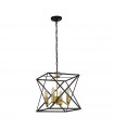 Suspension Hexa Acier doux Noir 4 ampoules 34,5cm