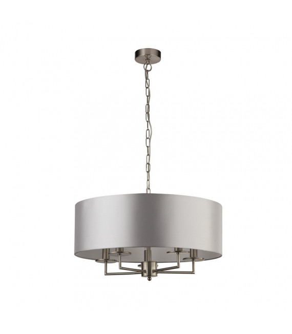 Suspension Knightsbridge Acier doux Argent satiné 5 ampoules 31cm