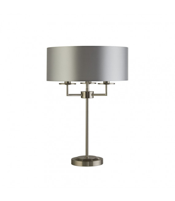 Knightsbridge Table Lamp Mild Steel Satin Silver 3 Light 54.5cm