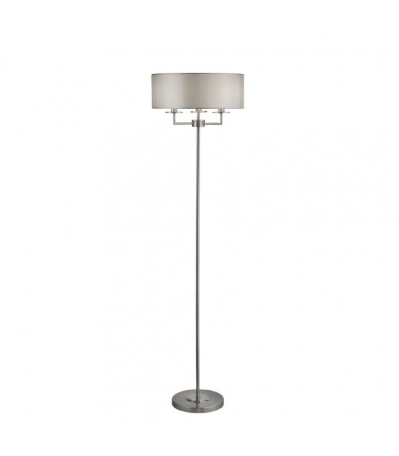 Lámpara de pie Knightsbridge Acero dulce Plata satinada 3 bombillas 156cm