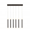 Plafonnier LED intégré Wands Acrylique,acier doux Noir mat,givré 6 ampoules 43cm