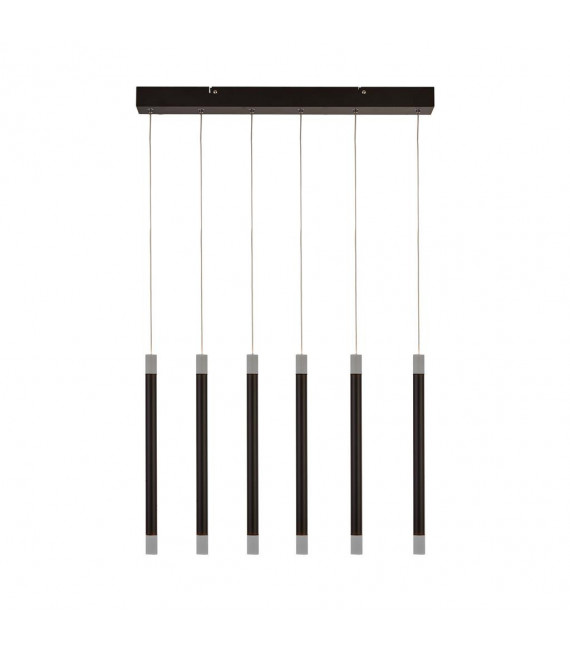 Wands integrated LED ceiling light Acrylic, mild steel Matt black, frosted 6 bulbs 43cm