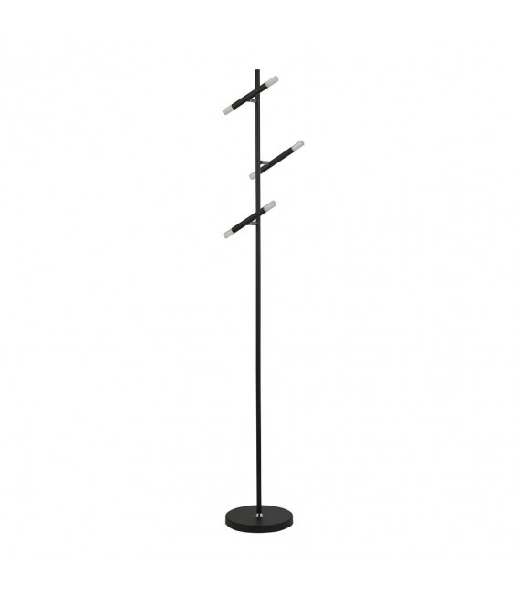Lampada da terra a LED integrata Bacchette Acrilico, acciaio dolce Cromo, Nero opaco, satinato 3 lampadine 150cm