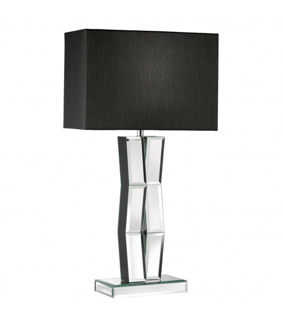 Spiegeltischlampe Schwarzglas, Spiegel 1 Glühbirne 60cm