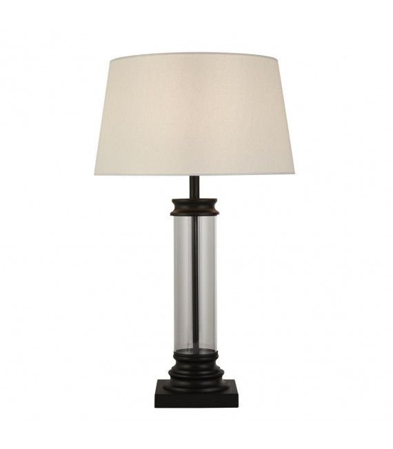 Lampe de table Pedestal Verre,plastique,tissu,acier doux blanc,noir,Transparent 1 ampoule 49,5cm