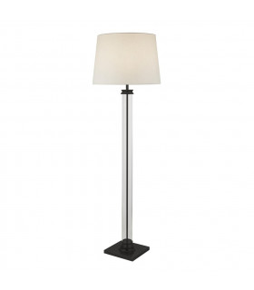 Lámpara de pie Pedestal Vidrio, plástico, tela, acero dulce blanco, negro, Transparente 1 bombilla 156cm