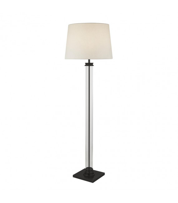Lámpara de pie Pedestal Vidrio, plástico, tela, acero dulce blanco, negro, Transparente 1 bombilla 156cm