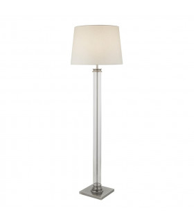 Lampadaire Pedestal Verre,plastique,tissu,acier doux Argent satiné,crème,Transparent 1 ampoule 156cm