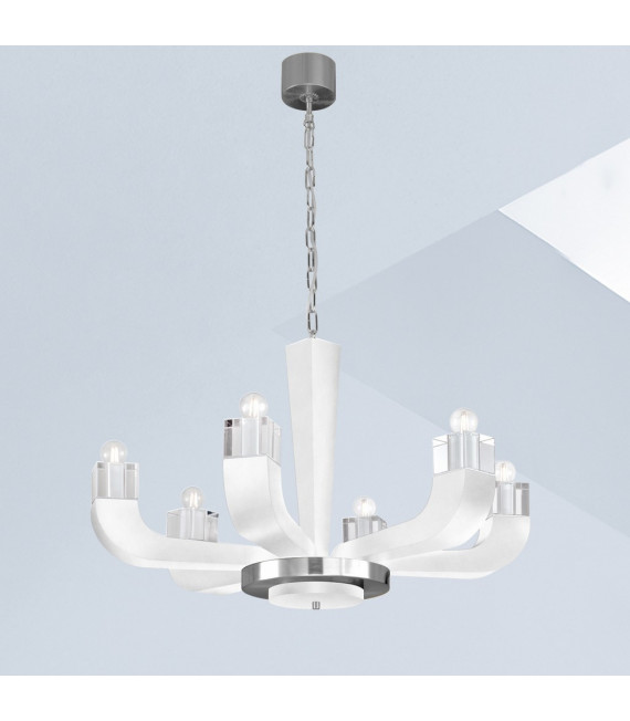 Riviera pendant light 6 white bulbs
