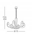 Riviera pendant light 6 bulbs 50cm