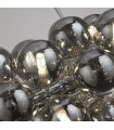 Berry glass pendant lamp, chrome mild steel, smoked 25 bulbs 31cm