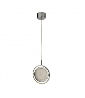Suspension design Gyroscope Verre,acier inoxydable,caoutchouc en silicone,acier doux Chrome, blanc,Transparent 33 Cm
